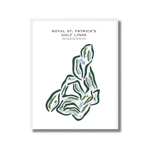 Royal St Patrick's Golf Links, WI | Kunstdruck, Kunstdruck, Score Card Layout, Golf Map, Golf Map, Landkarte, Geschenkidee für Sie und Ihn, Kunstdruck UNGERAHMT