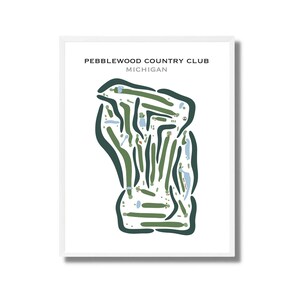 Pebblewood Country Club, MI | Golf Course Map, Golf Map, Golfer Gift For Him, Scorecard Layout, Golfer Boyfriend Gift, Art Print Decor