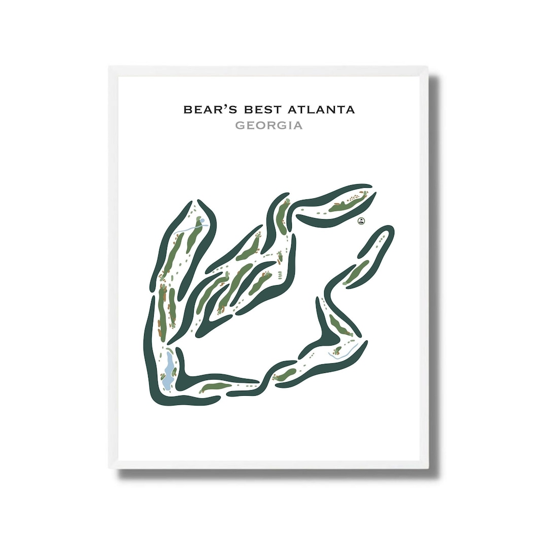 Bear #39 s Best Atlanta GA Golf Course Map Golf Map Golfer Gift for