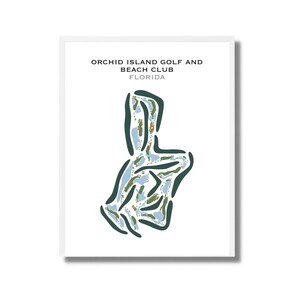 Orchid Island Golf and Beach Club, FL | Kunstdruck, Golfspieler Geschenk, Golfspieler Karte, Scorekarten Layout, Landkarte, Kunstdruck UNGERAHMT, für Sie und Ihn