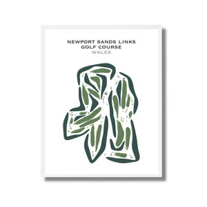 Parcours de golf Newport Links, Pays de Galles | Carte du terrain de golf, carte du golf, cadeau golfeur pour lui, mise en page de la carte de pointage, cadeau petit ami golfeur, impression d'art sans cadre