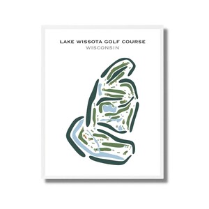 Lake Wissota Golf Club, WI | Kunstdruck, Golf Karte, Golf Karte, Landkarte, Score Karte, Landkarte, Golf Karte, Kunstdruck UNGERAHMT, für Sie und Ihn