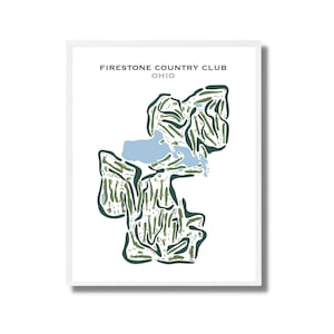 Firestone Country Club, Ohio, Golf Platz Karte, Golf Geschenke für Männer, Golf Dekor, Golf Karte Druck, Geschenk für Mann, Vatertag, ohne Rahmen