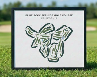 Blue Rock Springs Golf Course, CA | Golf Course Map, Golf Map, Golfer Gift For Him, Scorecard Layout, Golfer Boyfriend Gift, Art Print Decor