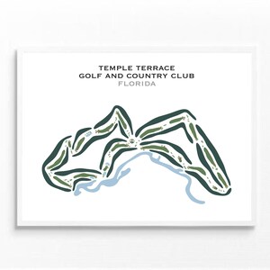 Temple Terrace Golf & Country Club, FL / Mapa del campo de golf, mapa de golf, regalo para golfistas, diseño de tarjeta de puntuación, regalo para novios golfistas, impresión artística SIN MARCO