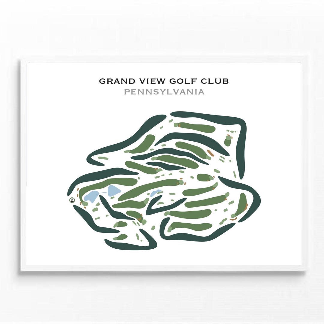 Grand View Golf Club, PA Golf Course Map, Golf Map, Golfer Gift for