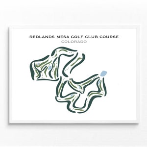 Parcours de golf de Redlands Mesa, CO | Carte du parcours de golf, carte du golf, cadeau golfeur pour lui, mise en page de la carte de score, cadeau petit ami golfeur, impression d'art sans cadre