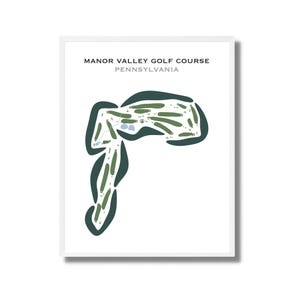 Manor Valley Golf Course, PA | Golf Course Map, Golf Map, Golfer Gift For Him, Scorecard Layout, Golfer Boyfriend Gift, Art Print Decor