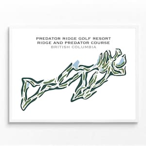 Predator Ridge Golf Resort Ridge and Predator Course, Brits-Columbia| Golfbaankaart, golfkaart, cadeau golfer vriendje, kunstafdruk INGELIJSTE