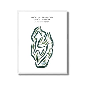Parcours de golf de Gray's Crossing, CA | Carte du parcours de golf, carte du golf, cadeau golfeur pour lui, mise en page de la carte de score, cadeau petit ami golfeur, impression d'art sans cadre