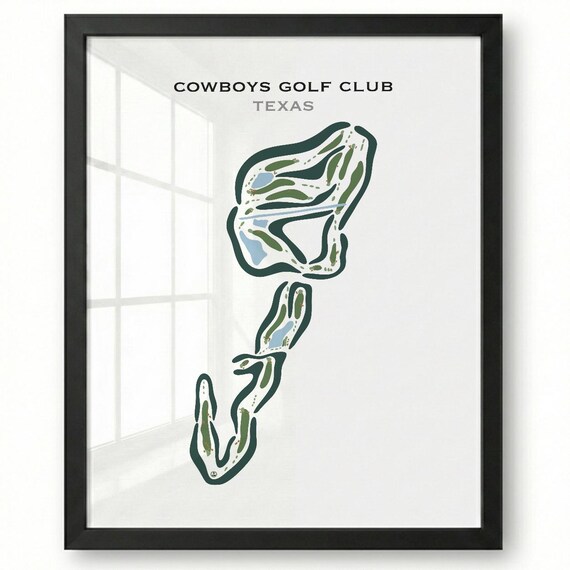 Cowboys Golf Club, Texas Golf Course Map Canvas, Golf Map Wall Art, Golf Gift For Women, Mancave Wall Poster, Housewarming Golf Gift
