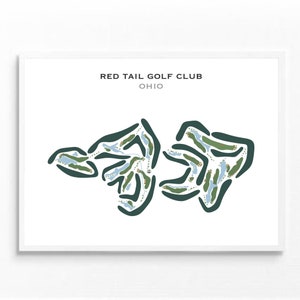 Red Tail Golf Club, Ohio / Mapa del campo de golf, mapa de golf, regalo de golfista para él, diseño de tarjeta de puntuación, regalo de novio golfista, impresión artística SIN MARCO