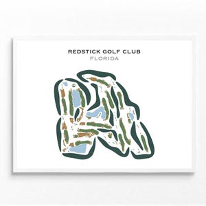 RedStick Golf Club, Florida | Golfbaankaart, golfkaart, golfer cadeau voor hem, scorekaartlay-out, cadeau golfer vriendje, kunstdruk INGELIJST