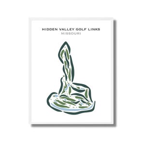 Hidden Valley Golf Links, Missouri | Golfbaankaart, decor, golfkaart, golfer cadeau voor hem, scorecard, cadeau golfer vriendje, kunstdruk INGELIJST