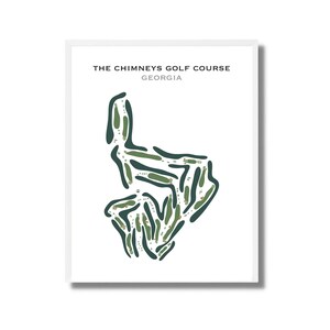 The Chimneys Golf Course, GA | Golf Course Map, Golf Map, Golfer Gift For Him, Scorecard Layout, Golfer Boyfriend Gift,Art Print Decor