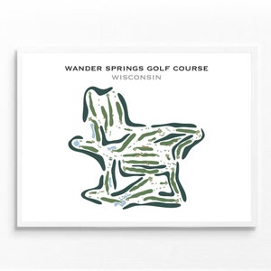 Wander Springs Golf Platz, WI | Kunstdruck, Kunstdruck, Score Card Layout, Golf Karte, Golf Karte, Golf Karte, Klassisch Kunstdruck UNGERAHMT