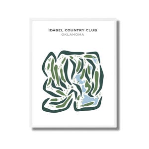 Idabel Country Club, Oklahoma | Carte du parcours de golf, carte du golf, cadeau golfeur pour lui, mise en page de la carte de score, cadeau petit ami golfeur, impression d'art sans cadre
