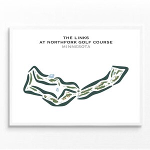 The Links at Northfork, MN | Golfbaankaart, golfkaart, golfer cadeau voor hem, scorecardlay-out, cadeau golfer vriendje, kunstdruk INGELIJST