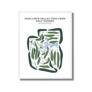 Müllers Tal Ansicht Farm Golf Platz, MI | Kunstdruck, Golf Karte, Golf Karte, Geschenk für Ihn, Geschenk für Freund, Kunstdruck UNGERAHMT