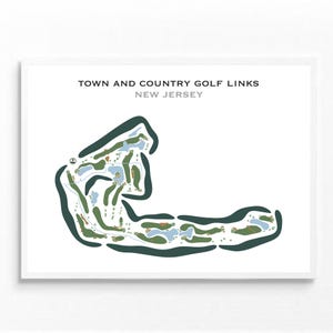 Town & Country Golf Links, NJ | Carte du parcours de golf, carte du golf, cadeau golfeur pour lui, mise en page de la carte de score, cadeau petit ami golfeur, impression d'art sans cadre