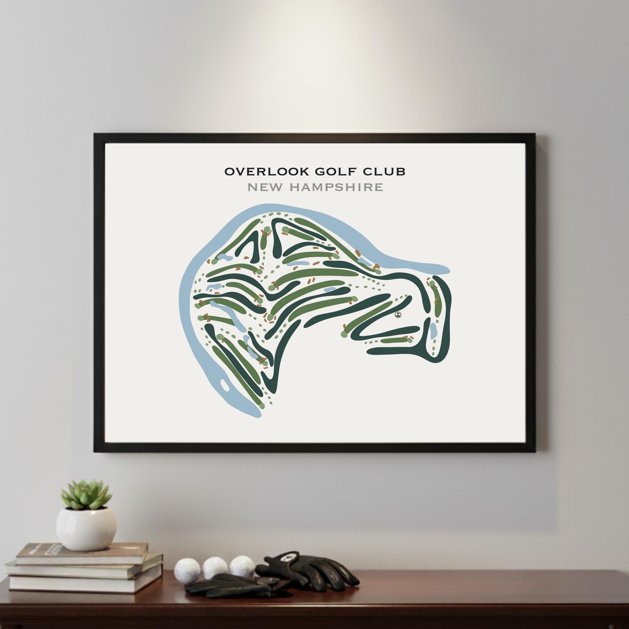 Overlook Golf Club, NH Golf Course Map Wall Art, Golf Map Canvas