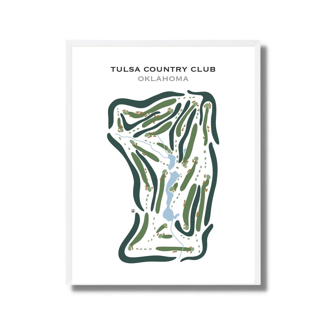 Tulsa Country Club, Oklahoma | Golf Course Map, Golf Map, Golfer Gift ...