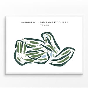 Campo de golf Morris Williams, TX/Mapa del campo de golf, Mapa de golf, Regalo de golfista para él, Diseño de tarjeta de puntuación, Regalo para novio golfista, Impresión artística SIN MARCO