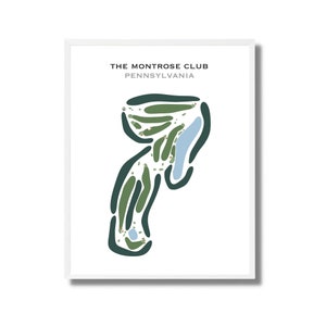 El Montrose Club, PA / Mapa del campo de golf, mapa de golf, regalo de golfista para él, diseño de tarjeta de puntuación, regalo de novio golfista, impresión artística SIN MARCO