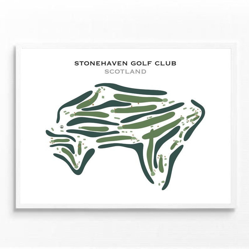 Stonehaven Golf Club, Scotland Golf Course Map, Home Decor, Golfer Gift