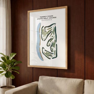 Torrey Pines Golf Course Map Print | California Golf Gifts