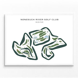 Nonesuch River Golf Club, ME / Mapa del campo de golf, mapa de golf, regalo de golfista para él, diseño de tarjeta de puntuación, regalo de novio golfista, impresión artística SIN MARCO