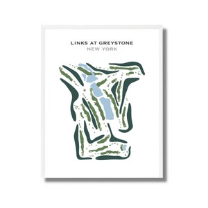The Links à Greystone, New York | Carte du parcours de golf, carte du golf, cadeau golfeur pour lui, mise en page de la carte de score, cadeau petit ami golfeur, impression d'art sans cadre