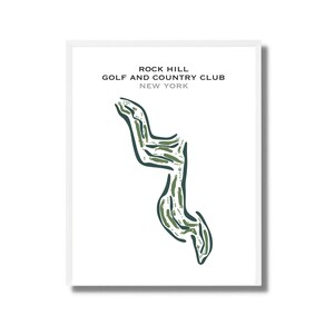 Club de golf et country club de Rock Hill, État de New York | Carte du parcours de golf, cadeau golfeur pour lui, mise en page de la carte de pointage, cadeau petit ami golfeur, impression d'art sans cadre