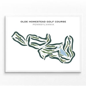Campo de golf Olde Homestead, PA / Mapa del campo de golf, mapa de golf, regalo de golfista para él, diseño de tarjeta de puntuación, regalo de novio golfista, impresión artística SIN MARCO