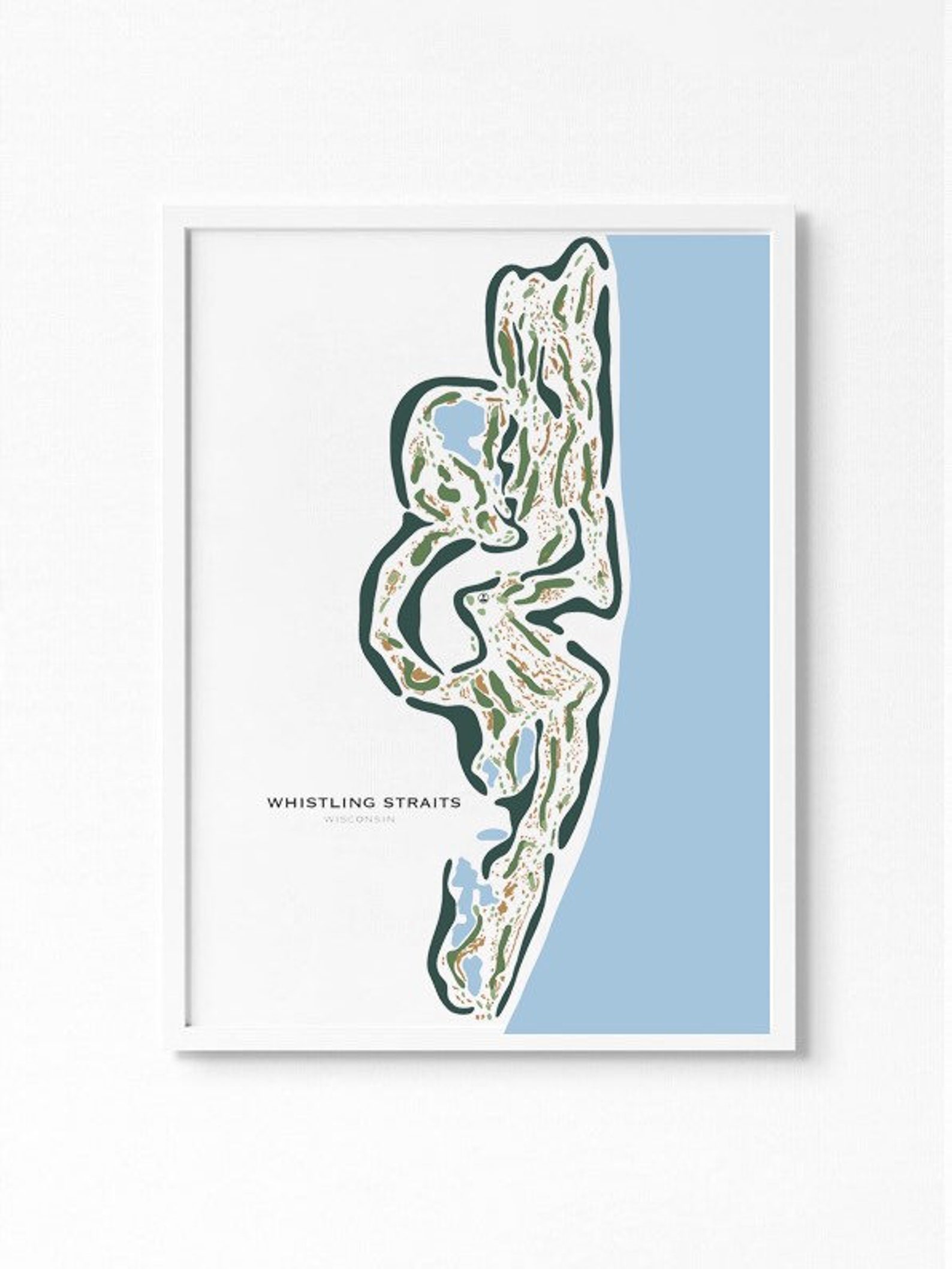 Whistling Straits Sheboygan Wisconsin Golf Course Map Etsy
