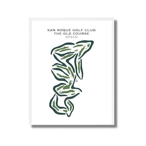 Club de golf San Roque, Campo antiguo, España, Mapa del campo de golf, Impresión del campo de golf, Impresión de arte de golf, Decoración, Regalos para un golfista, Arte de golf SIN MARCO