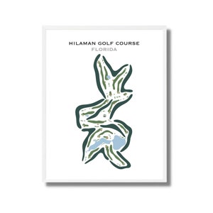 Hilaman-golfbaan, Florida, golfbaan print, golfer decor cadeau, golfcadeau-ideeën, golfcadeaus voor echtgenoot, minimalistische golfbaankaart