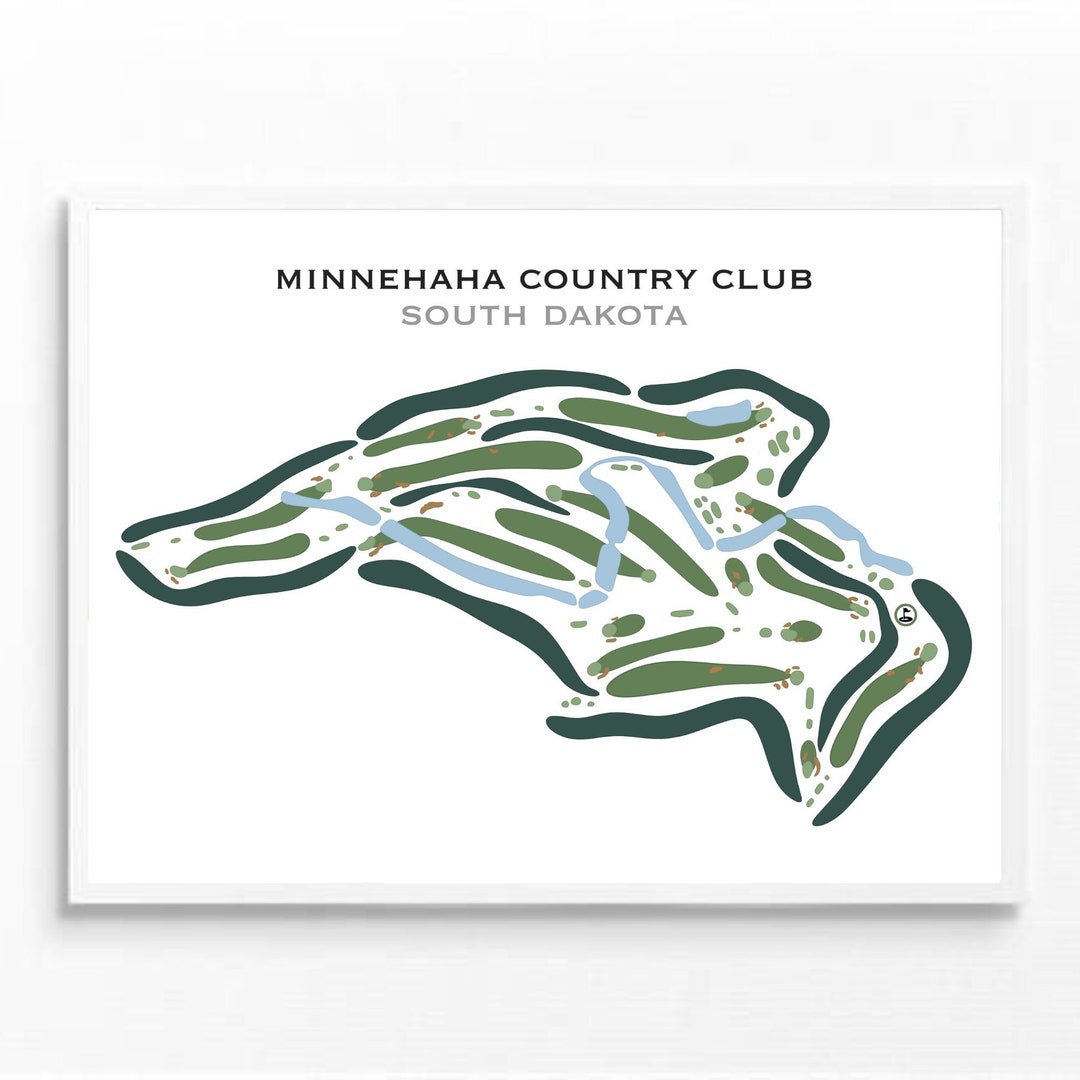 Minnehaha Country Club, SD Golf Course Map, Home Decor, Golfer Gift for