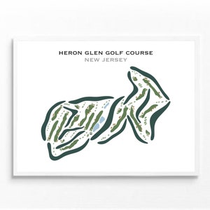 Heron Glen Golf Course, NJ Golf Course Map Wall Art, Golf Map Canvas, Golf Lover Bedroom Decor, Housewarming Gift, Golf Gift For Women