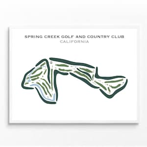 Club de golf et country club de Spring Creek, Californie | Carte du terrain de golf, carte du golf, cadeau golfeur, mise en page de la carte de pointage, cadeau petit ami golfeur, impression d'art sans cadre
