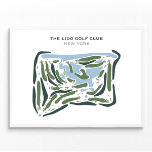 The Lido Golf Club, Nueva York / Mapa del campo de golf, mapa de golf, regalo de golfista para él, diseño de tarjeta de puntuación, regalo de novio golfista, impresión artística SIN MARCO