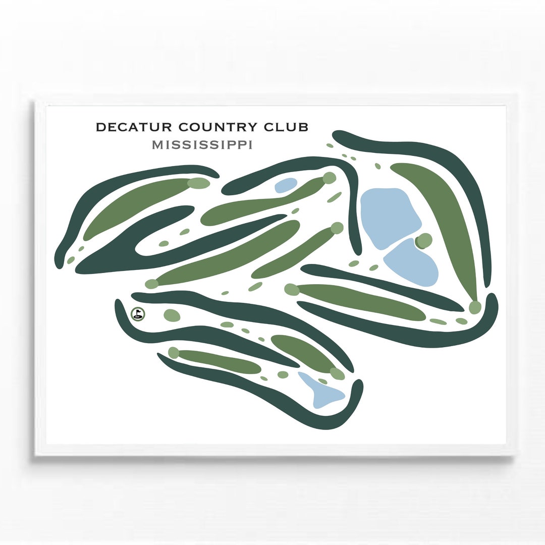 Golf Club Prints- Decatur Country Mississippi Golf Course Map | Golf ...