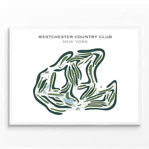 Westchester Country Club, NY / Mapa del campo de golf, mapa de golf, regalo de golfista para él, diseño de tarjeta de puntuación, regalo de novio golfista, impresión artística SIN MARCO