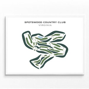 Spotswood Country Club, Virginie | Carte du parcours de golf, carte du golf, cadeau golfeur pour lui, mise en page de la carte de score, cadeau petit ami golfeur, impression d'art sans cadre