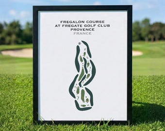 Campo de golf Fregalon en el Fregate Golf Club Provence, Francia / Mapa del campo de golf, Mapa de golf, Regalo para golfista, Regalo para golfista, Lámina decorativa