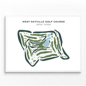 West Sayville Golf Platz, NY | Kunstdruck, Kunstdruck, Score Card Layout, Golf Karte, Golf Karte, Golf Siebdruck, Golf Karte, Kunstdruck UNGERAHMT