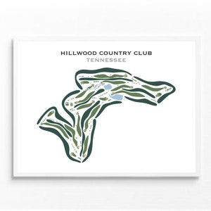 Hillwood Country Club, TN | Golf Course Map,Golf Gifts for Dad, Golf Décor for Home, Golf Wall Art | Watercolor Style Art Print Unframed