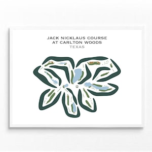 Jack Nicklaus Platz in Carlton Woods, Tex | Kunstdruck, Golf Karte, Golf Karte, Geschenk für Ihn, Geschenk für Freund, Kunstdruck UNGERAHMT