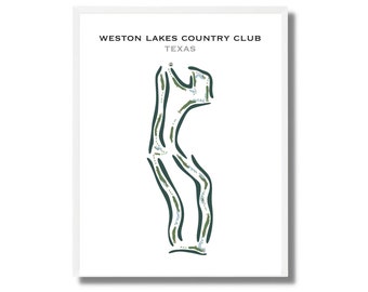 Weston Lakes Country Club, TX | Golf Course Map, Home Decor, Golfer Gift For Him, Scorecard Layout, Golfer Boyfriend Gift,Art Print UNFRAMED