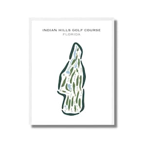 Indian Hills Golf Club, FL | Kunstdruck, Golf Karte, Golf Karte, Golf Karte, Score Karte, Golf Karte, Kunstdruck UNGERAHMT, für Sie und Ihn